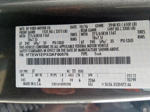 Photo 10 from auction – 2016 FORD F150 SUPER with VIN 1FTEW1EPXGKF90576