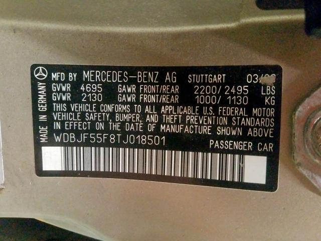 Photo 10 from auction – 1996 MERCEDES-BENZ E 320 with VIN WDBJF55F8TJ018501