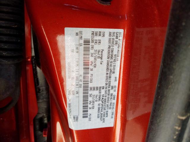 Photo 10 from auction – 2018 FORD FOCUS SE with VIN 1FADP3FE9JL268021