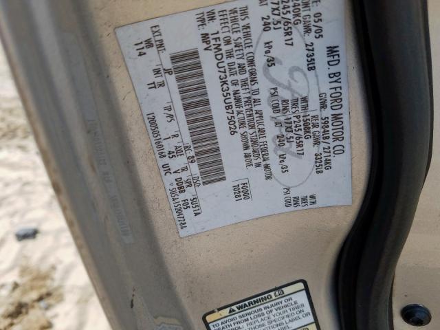 Photo 10 from auction – 2005 FORD EXPLORER X with VIN 1FMDU73K35UB75026