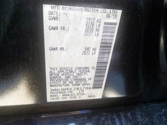 Photo 10 from auction – 2018 NISSAN ALTIMA 2.5 with VIN 1N4AL3AP8JC281706