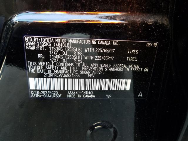 Photo 10 from auction – 2018 TOYOTA RAV4 ADVEN with VIN 2T3RFREV7JW831555