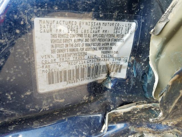 Photo 10 from auction – 2017 NISSAN SENTRA S with VIN 3N1AB7AP7HY326384
