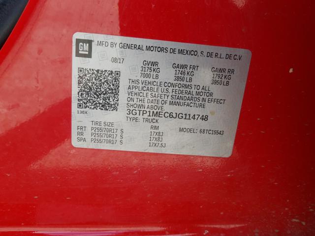Photo 10 from auction – 2018 GMC SIERRA C15 with VIN 3GTP1MEC6JG114748