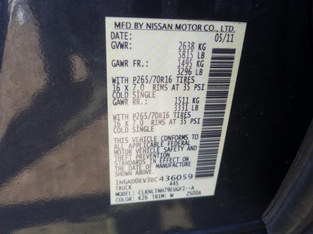Photo 10 from auction – 2011 NISSAN FRONTIER S with VIN 1N6AD0EV3BC436059