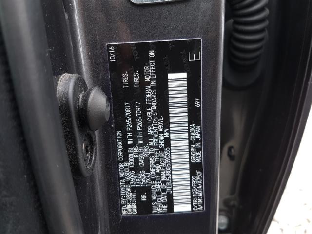 Photo 10 from auction – 2016 TOYOTA 4RUNNER SR with VIN JTEBU5JR0G5390355