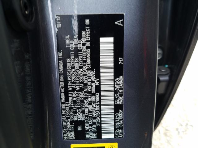 Photo 10 from auction – 2013 LEXUS RX 350 BAS with VIN 2T2BK1BA1DC178893