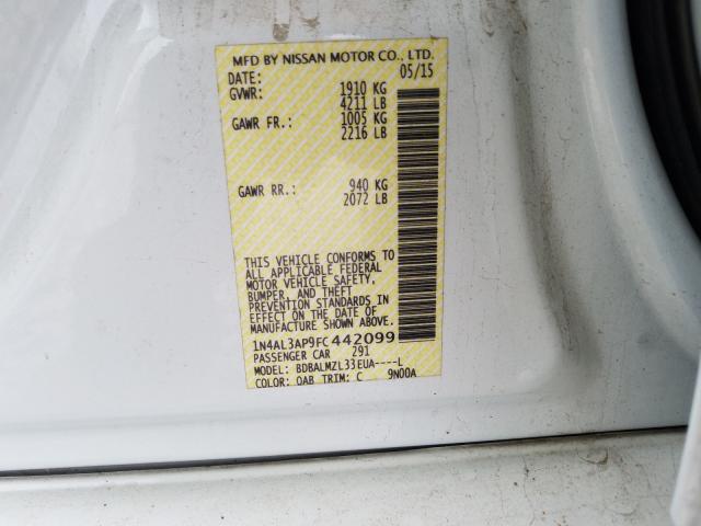 Photo 10 from auction – 2015 NISSAN ALTIMA 2.5 with VIN 1N4AL3AP9FC442099