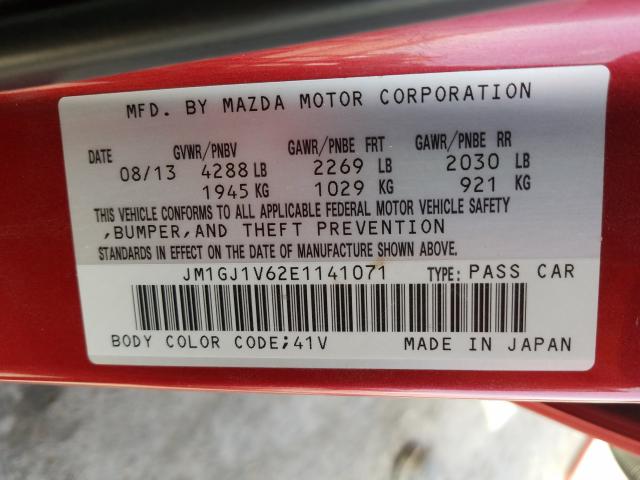 Photo 10 from auction – 2014 MAZDA 6 TOURING with VIN JM1GJ1V62E1141071