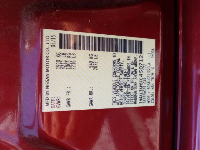 Photo 10 from auction – 2015 NISSAN ALTIMA 2.5 with VIN 1N4AL3AP6FC450712