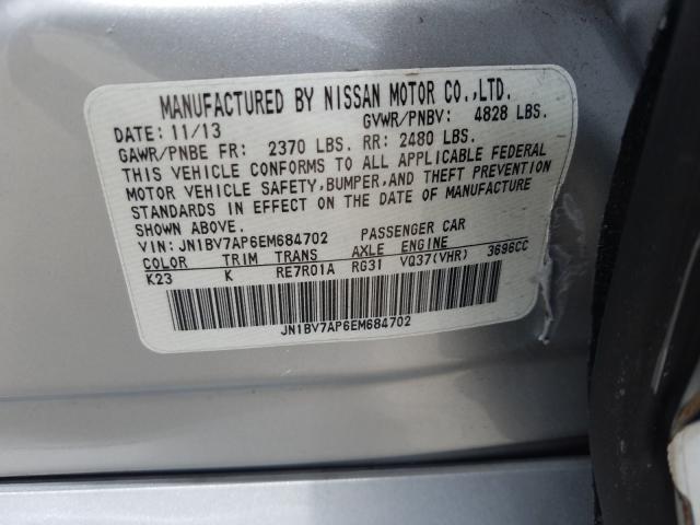 Photo 10 from auction – 2014 INFINITI Q50 BASE with VIN JN1BV7AP6EM684702