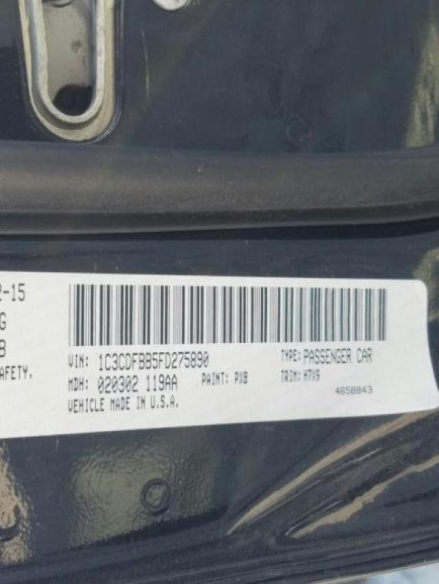 Photo 10 from auction – 2015 DODGE DART SXT with VIN 1C3CDFBB5FD275890