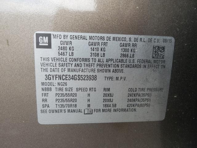 Photo 10 from auction – 2016 CADILLAC SRX PERFOR with VIN 3GYFNCE34GS523938