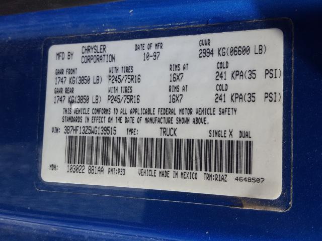 Photo 10 from auction – 1998 DODGE RAM 1500 with VIN 3B7HF13Z5WG139515