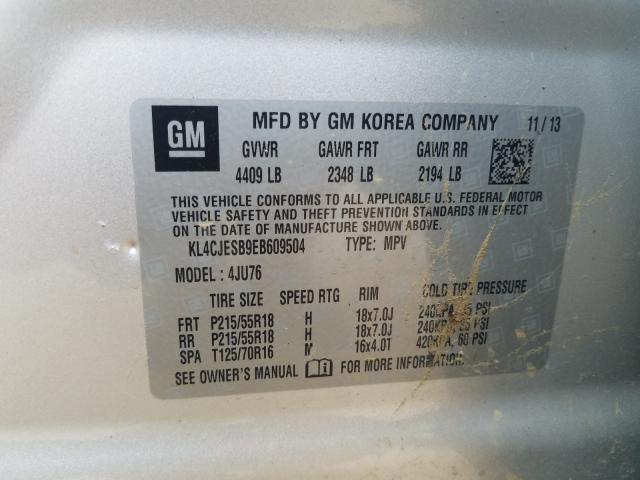 Photo 10 from auction – 2014 BUICK ENCORE with VIN KL4CJESB9EB609504
