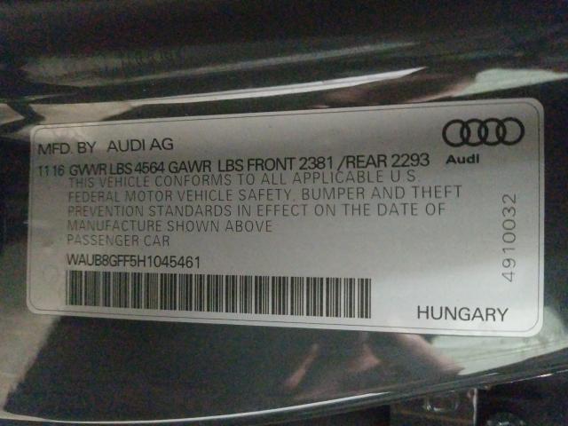 Photo 10 from auction – 2017 AUDI A3 PREMIUM with VIN WAUB8GFF5H1045461
