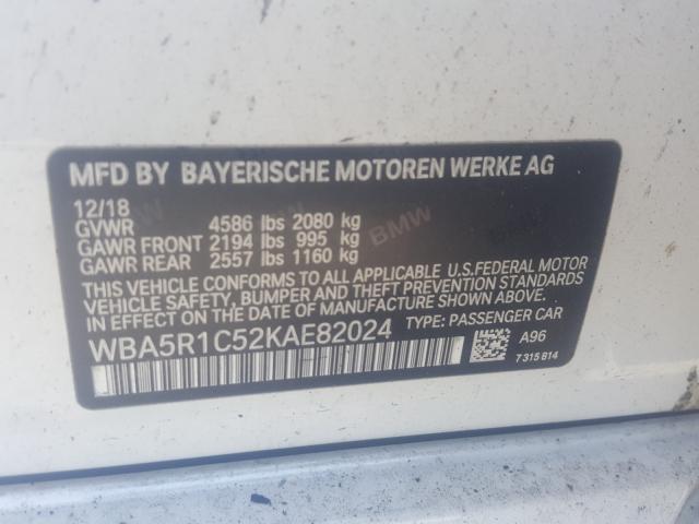 Zdjęcie 10 z aukcji – 2019 BMW 330I z VIN WBA5R1C52KAE82024