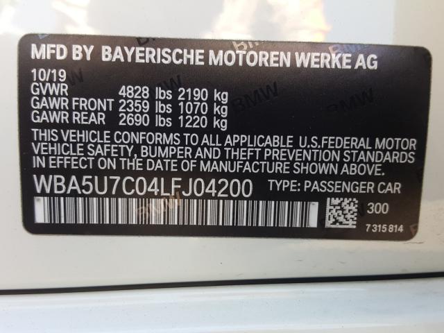 Photo 10 from auction – 2020 BMW M340I with VIN WBA5U7C04LFJ04200