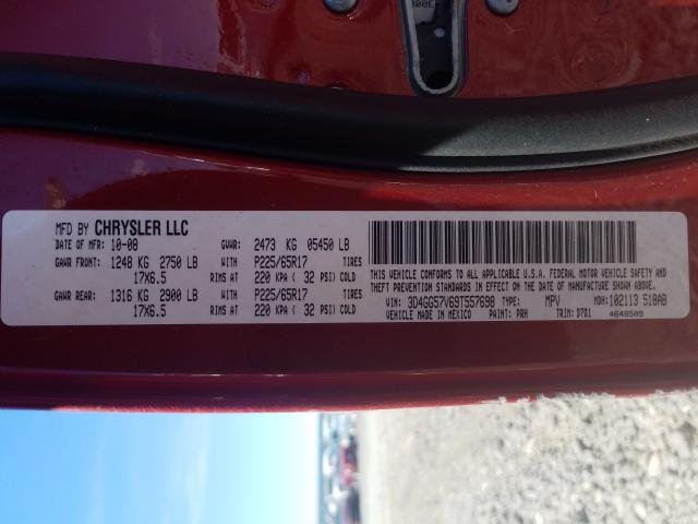 Photo 10 from auction – 2009 DODGE JOURNEY SX with VIN 3D4GG57V69T557698