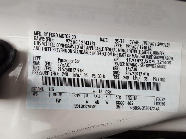Photo 10 from auction – 2015 FORD FOCUS TITA with VIN 1FADP3J2XFL321409