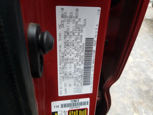 Photo 10 from auction – 2011 TOYOTA TACOMA DOU with VIN 5TFLU4EN1BX003352