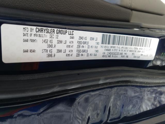Photo 10 from auction – 2013 DODGE DURANGO CR with VIN 1C4RDHDG6DC651008