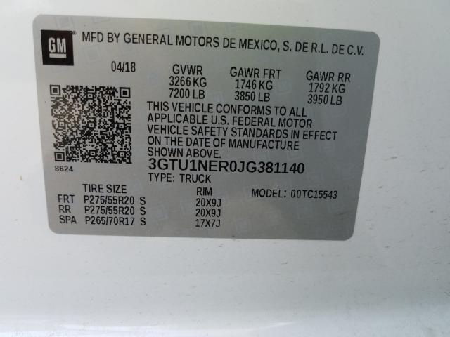 Photo 10 from auction – 2018 GMC SIERRA C15 with VIN 3GTU1NER0JG381140