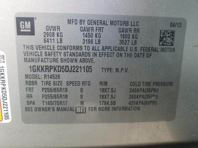 Photo 10 from auction – 2013 GMC ACADIA SLE with VIN 1GKKRPKD5DJ221105
