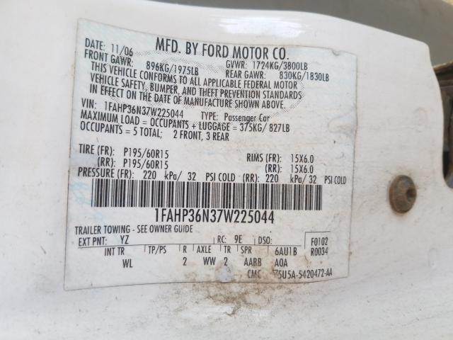 Photo 10 from auction – 2007 FORD FOCUS ZXW with VIN 1FAHP36N37W225044