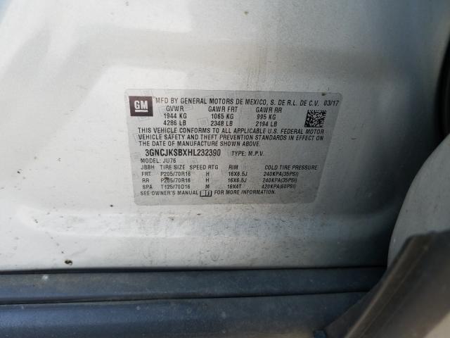 Photo 10 from auction – 2017 CHEVROLET TRAX LS with VIN 3GNCJKSBXHL232390