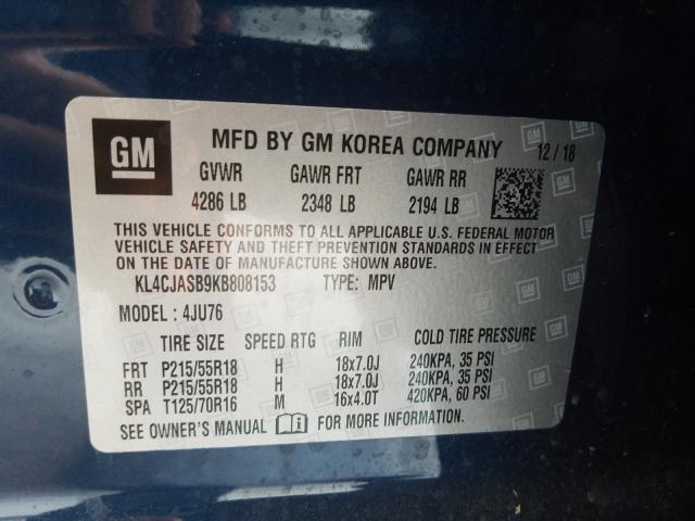 Photo 10 from auction – 2019 BUICK ENCORE PRE with VIN KL4CJASB9KB808153
