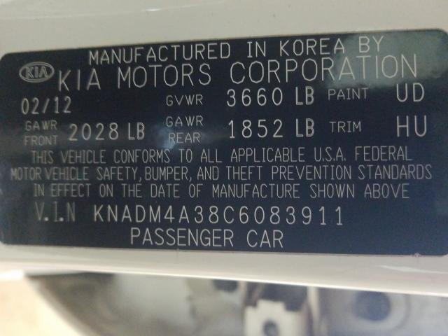 Photo 10 from auction – 2012 KIA RIO with VIN KNADM4A38C6083911