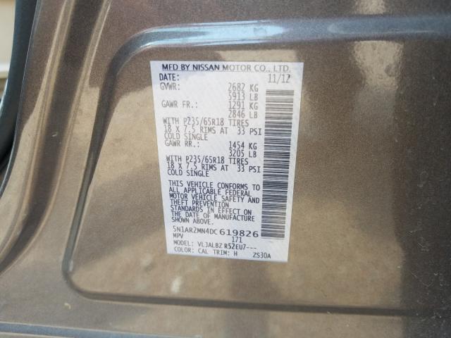 Photo 10 from auction – 2013 NISSAN PATHFINDER with VIN 5N1AR2MN4DC619826