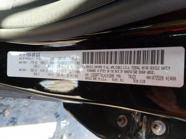 Photo 10 from auction – 2020 RAM 1500 BIG H with VIN 1C6SRFFT4LN101608