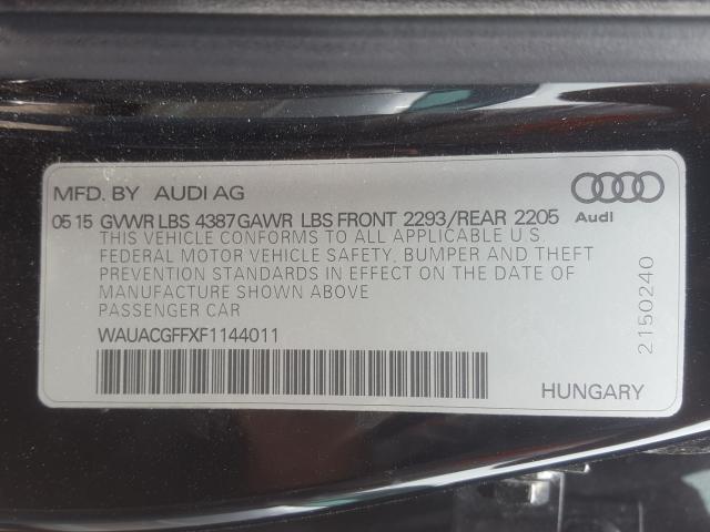 Photo 10 from auction – 2015 AUDI A3 PREMIUM with VIN WAUACGFFXF1144011