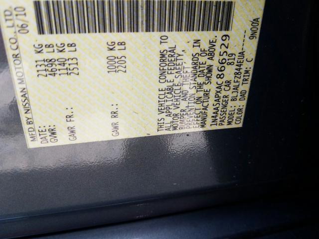 Photo 10 from auction – 2010 NISSAN MAXIMA S with VIN 1N4AA5APXAC866529
