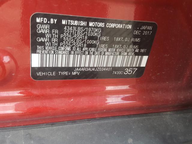 Photo 10 from auction – 2018 MITSUBISHI OUTLANDER with VIN JA4AR3AU4JZ034401