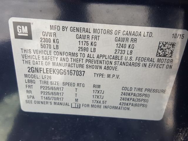 Photo 10 from auction – 2016 CHEVROLET EQUINOX LS with VIN 2GNFLEEK9G6167037