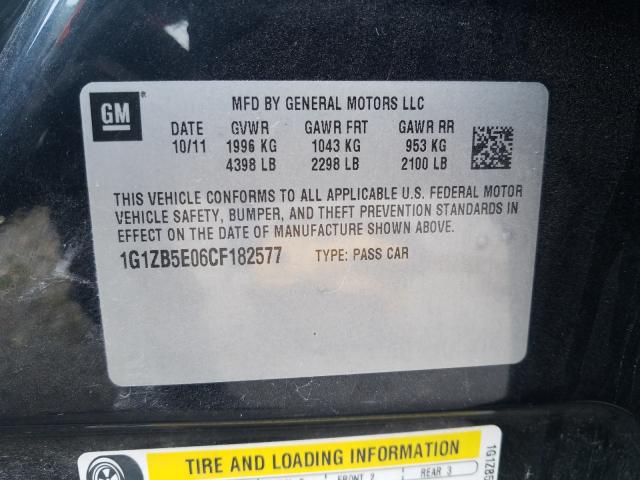 Photo 10 from auction – 2012 CHEVROLET MALIBU LS with VIN 1G1ZB5E06CF182577