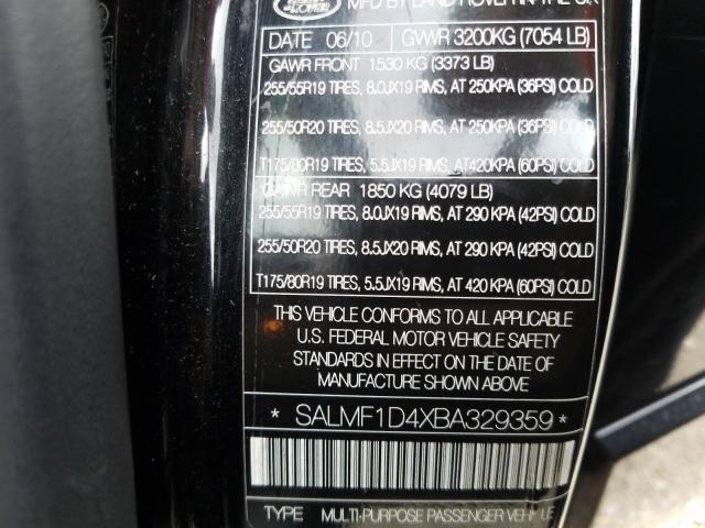 Photo 10 from auction – 2011 LAND ROVER RANGE ROVE with VIN SALMF1D4XBA329359