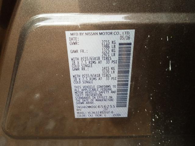 Photo 10 from auction – 2016 NISSAN PATHFINDER with VIN 5N1AR2MM2GC656255