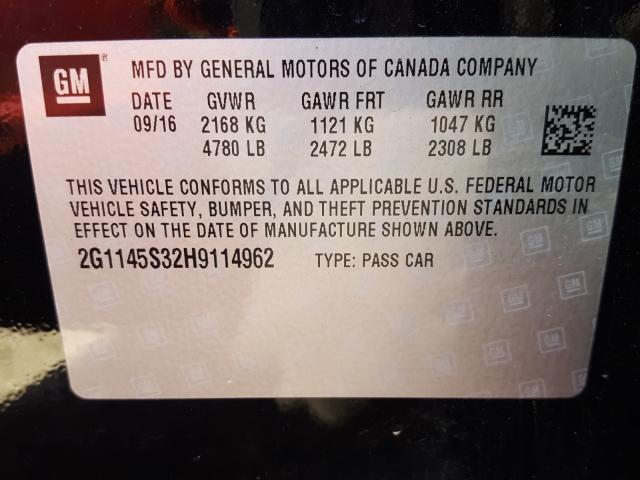 Photo 10 from auction – 2017 CHEVROLET IMPALA PRE with VIN 2G1145S32H9114962