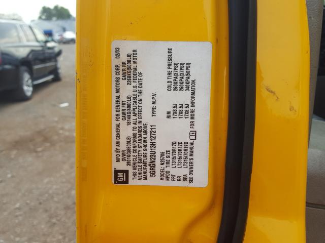 Photo 10 from auction – 2003 HUMMER H2 with VIN 5GRGN23U13H127211