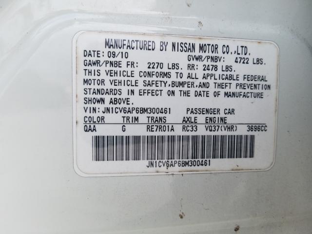 Photo 10 from auction – 2011 INFINITI G37 BASE with VIN JN1CV6AP6BM300461