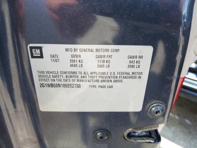 Photo 10 from auction – 2008 CHEVROLET IMPALA LS with VIN 2G1WB58N189282788