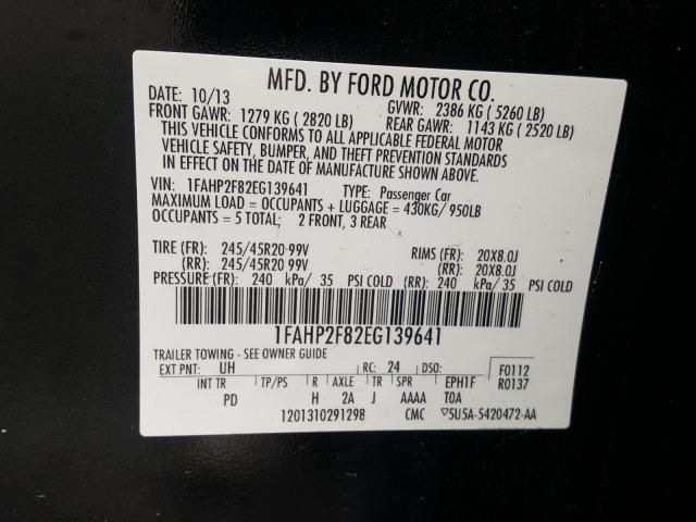 Photo 10 from auction – 2014 FORD TAURUS LIM with VIN 1FAHP2F82EG139641