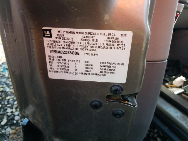 Photo 10 from auction – 2002 BUICK RENDEZVOUS with VIN 3G5DA03EX2S543882