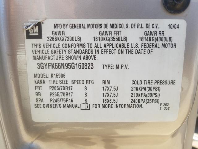 Photo 10 from auction – 2005 CADILLAC ESCALADE E with VIN 3GYFK66N95G160823