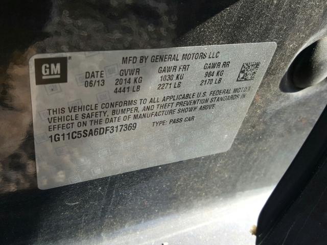 Photo 10 from auction – 2013 CHEVROLET MALIBU 1LT with VIN 1G11C5SA6DF317369