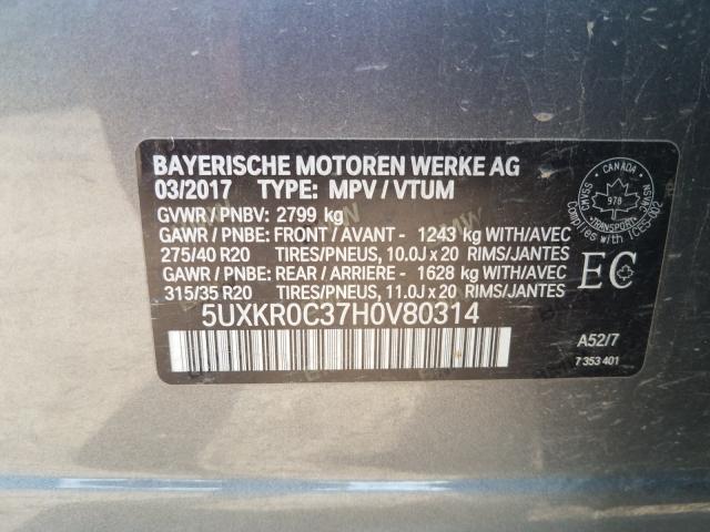 Photo 10 from auction – 2017 BMW X5 XDRIVE3 with VIN 5UXKR0C37H0V80314